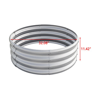 English Elm 32.08"*11.4" Galvanized Metal Raised Garden Bed Planter Box for Vegetables Flowers Herbs Durable Weatherproof Silver W840116761