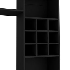 English Elm Entertainment Center Black for TVs up to 78", Double-Door Storage, Six Shelves, Engineered Wood, FSC Certified B097S00091