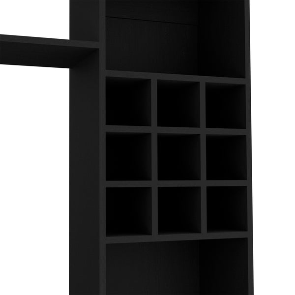 English Elm Entertainment Center Black for TVs up to 78", Double-Door Storage, Six Shelves, Engineered Wood, FSC Certified B097S00091