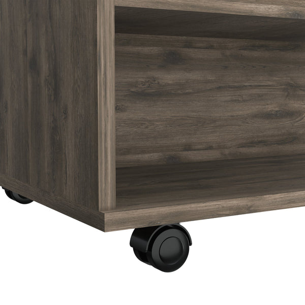 English Elm Portland Lift Top Coffee Table with Rolling Casters, Hidden Storage Compartment & Open Shelf Design Brown 27 L x 26 W x 5 H B128P148792
