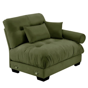 English Elm Milano Velvet Sectional Sofa with Bolster Arms Cloud Cushions for Glamorous Living Rooms W714P293265