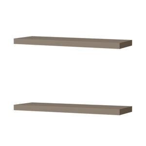 English Elm Iva Recessed Floating Shelf Set of 2 in Taupe Melamine – 31.5" Wide, Sleek Wall Storage & Display Solution B128P237164