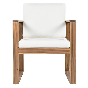 English Elm Trexm Acacia Wood Outdoor Dining Set Seats Six with Umbrella Hole Rustic Patio Beige,Light Teak TM000019AAD