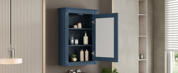 English Elm 20" Wall Mount Medicine Cabinet Mirrored Door Soft Close Adjustable Shelf Bathroom N710P317680C