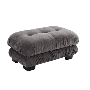 English Elm 27 Chenille Upholstered Modular Ottoman Solid Wood Frame Foam Cushion Sectional Accent Gray W714P253483