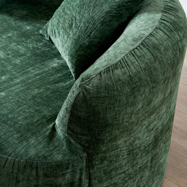 English Elm 111" L Shaped Cloud Sofa Plush Chenille Upholstered High Density Foam Apartment Living Room Green W1669S00056