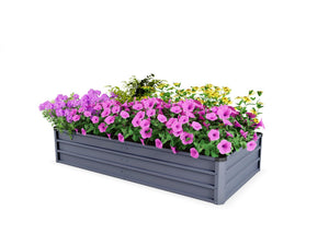 English Elm 6x3x1ft Galvanized Steel Raised Garden Bed Rust Proof Outdoor Planter for Vegetables W3213P464139