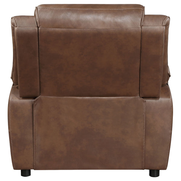 English Elm Worthington Dark Brown Padded Armchair with Pillowtop Arms and Foam Cushions for Cozy Relaxation and Style B062P354059