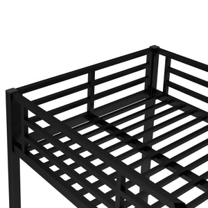 English Elm Metal Twin Xl Over Twin Xl Bunk Bed – Durable, Space-Saving Design For Teens & Adults, Black Finish W1580P309628