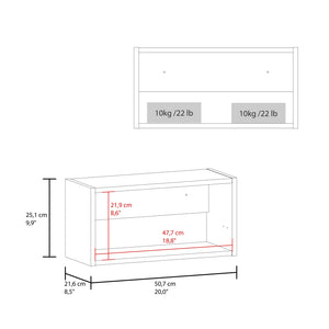 English Elm Coolidge Compact Pull-Up Wall Cabinet with Single Shelf, Durable MDP, White, Space-Saving Design B128P375301