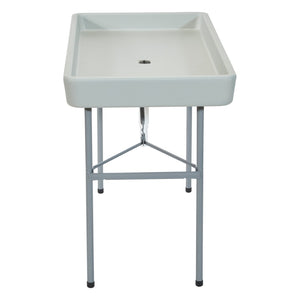 OSP Home Furnishings Folding Portable Ice Cooler Table with Powder Coated Steel Legs for Outdoor Events QT7894