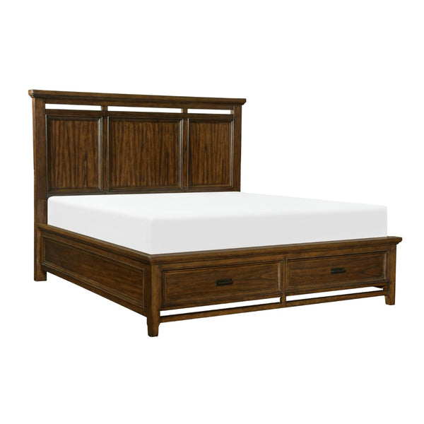 English Elm Classic Queen Platform Storage Bed Mindy Veneer Tall Headboard Traditional Bedroom B011S01609