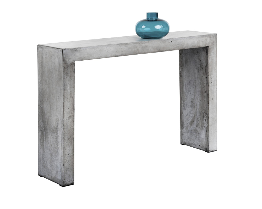 Sunpan Axle Console Table - Bold Concrete Design with Clean Lines for Modern Indoor and Outdoor Spaces Grey