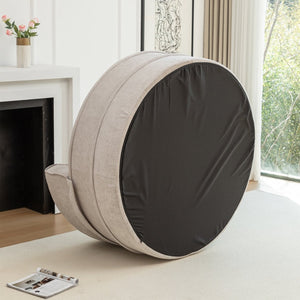 English Elm Oversized Chenille Barrel Lounge Chair with Ottoman and Five Throw Pillows W1170P283149