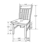 English Elm Set Of 2 Wooden Dining Chairs, Natural and Off White