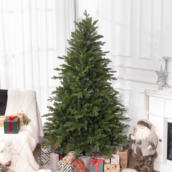English Elm Homcom 6Ft Lifelike Christmas Tree With 1821 Tips, Easy Setup & Sturdy Metal Stand For Holiday Cheer W2225P229175