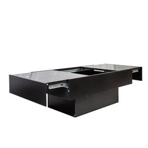 English Elm Coffee Coffee Table with Sliding Top and Hidden Storage, Extendable 57" Surface for Entertaining Black W331P270515