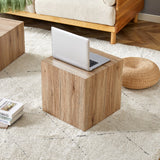 English Elm Elevate Your Living Space With This Modern Mdf Coffee Table That Showcases Smooth, Light Wood Color Texture Patterns. It Is Characterized By Stylish Design.