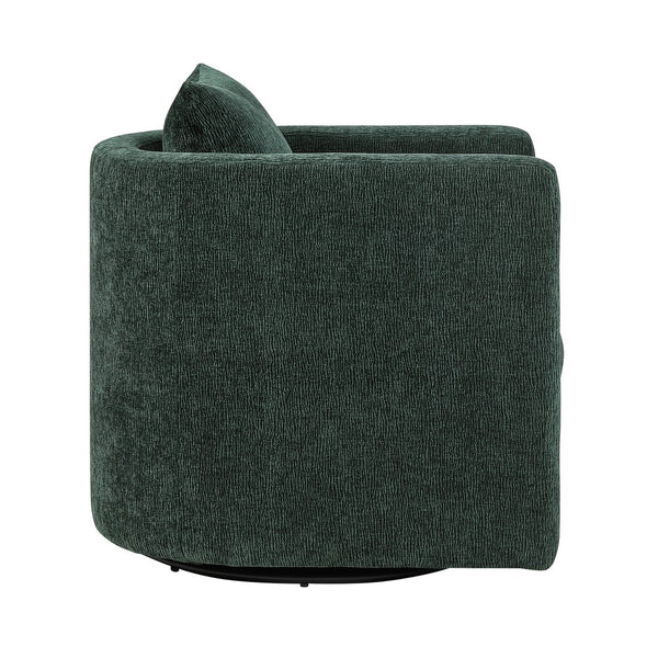 English Elm Sutton Kelly Green Swivel Barrel Chair — Ultra-Soft Performance Fabric, Reversible Cushions, 360° Comfort and Stain-Resistant Durability B050P322587