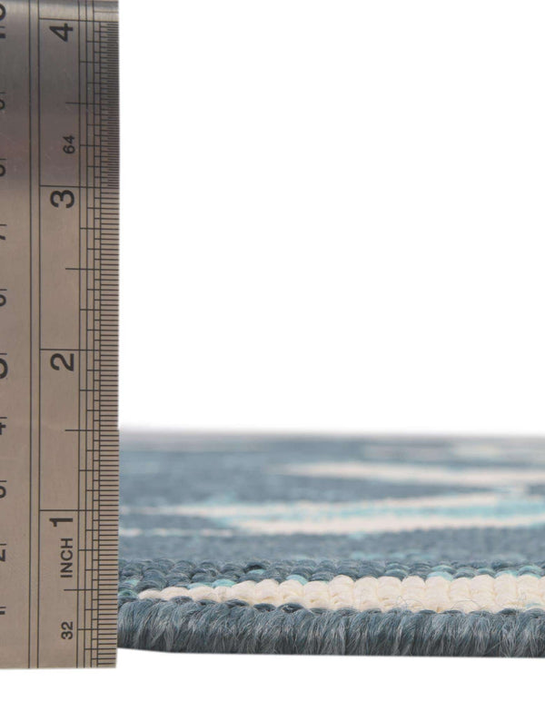 Unique Loom Outdoor Coastal Marmaris Machine Made Solid Print Rug Navy Blue,  5' 3" x 8' 0"