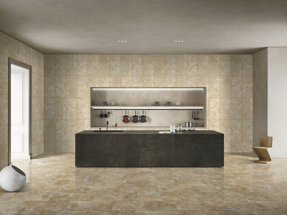 English Elm 12*24 Polished Gold Beige Yellow Marble Tiles - Elegant Natural Stone For Floors & Walls, 4 Pcs W1696104351