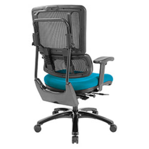 OSP Home Furnishings Vertical Mesh Back Ergonomic Manager Chair with Synchro Tilt and Polished Aluminum Base Blue 99663B-7