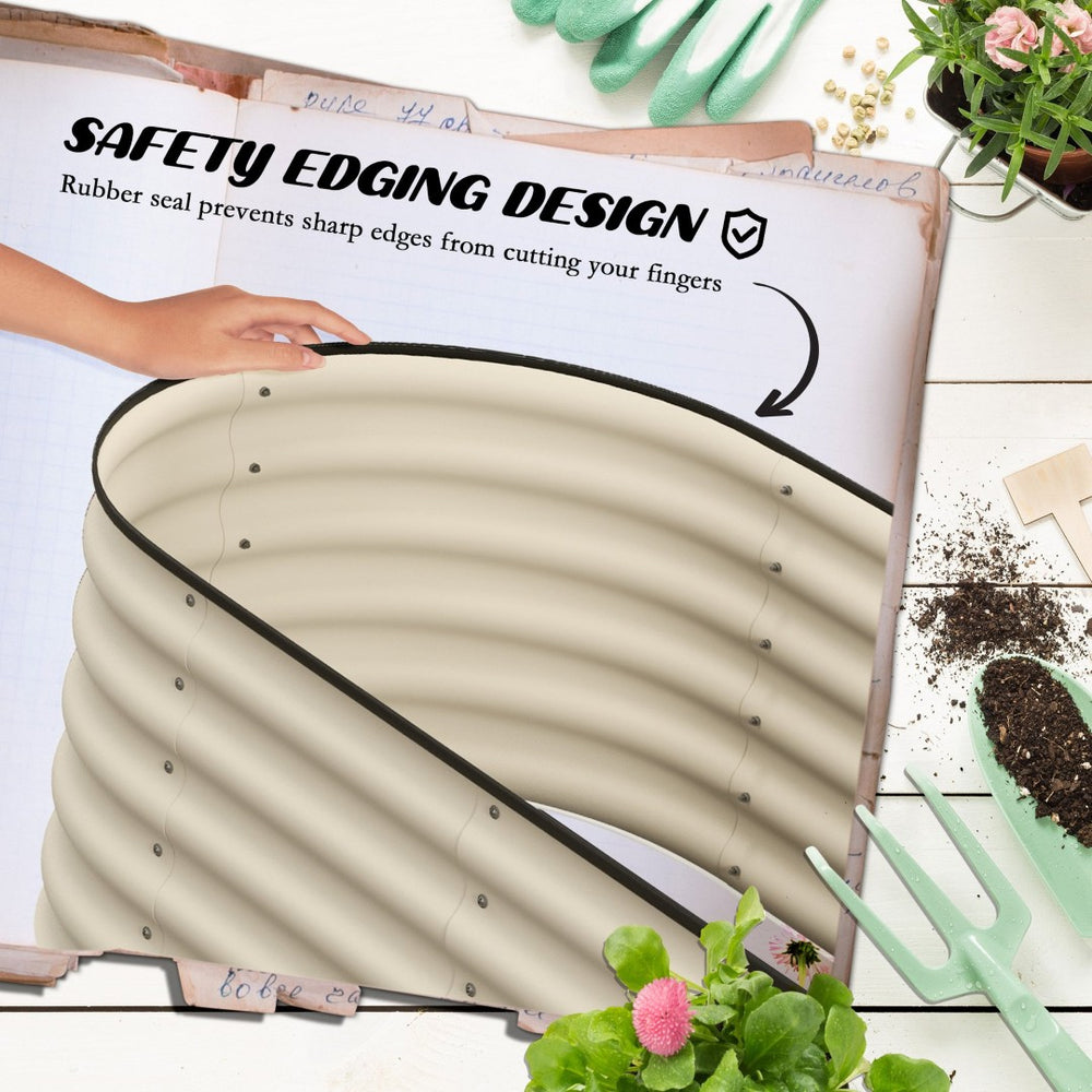 English Elm Outsunny Galvanized Raised Garden Bed Kit 6.5' X 2' For Easy Diy Planting Of Flowers & Vegetables W2225P200929-GIGA