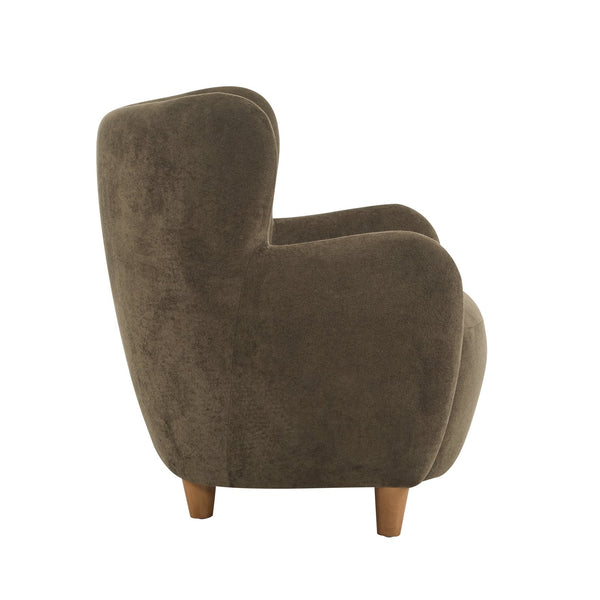 English Elm Christopher Knight Home® - Lucia Velvet Wingback Armchair with Pocket Spring Cushion, Mid-Century Birch Legs, Luxe Comfort Brown 31.5 L x 30.75 W x 30.5 H N776P205426D