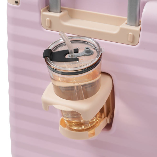 English Elm Luggage 5 Piece Abs Hardshell Travel Set with Usb Port Spinner Wheels and Tsa Lock Pink N732P265290U