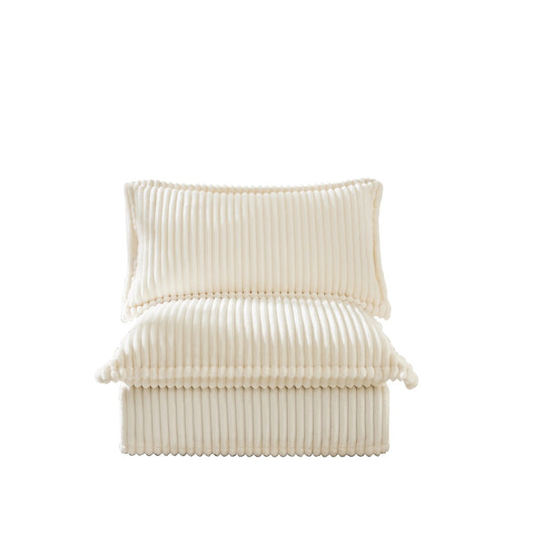 English Elm Koala Armless Chenille Sofa Deep Seat Wraparound Pillows for Modern Living Rooms W3041P240122