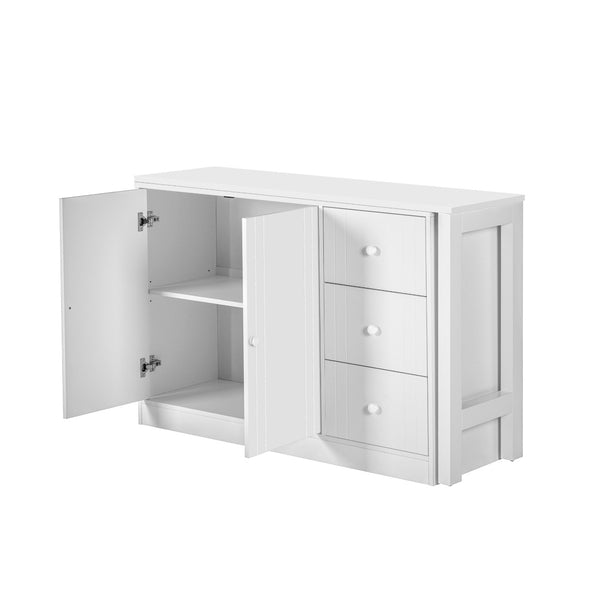 English Elm U_style Extendable Wooden Sideboard with 3 Drawers and 2 Doors for Entryway Living Room N711P334768K