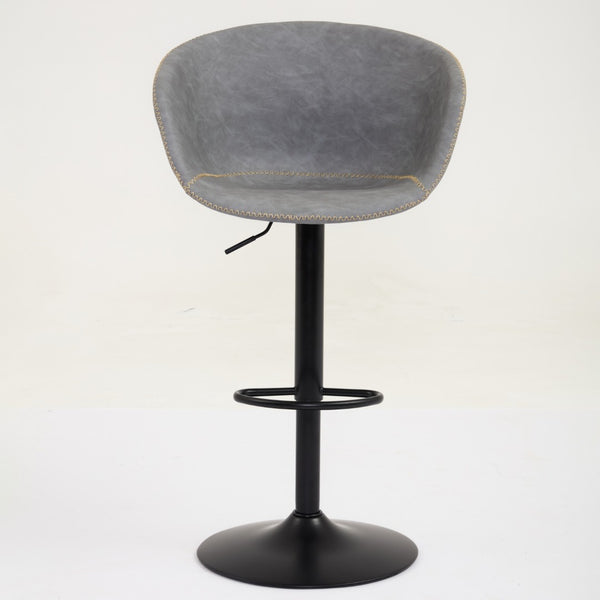 English Elm Adjustable Swivel Barstool Pu Leather Mid-century Frame for Kitchen Island Counter W1143P173512