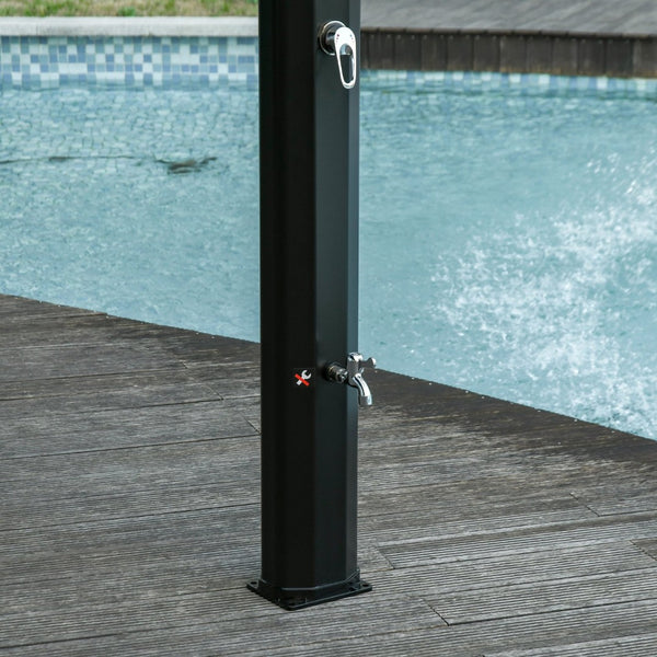English Elm Outsunny Freestanding Solar Poolside Shower with 360 Head and 9.2 Gallon Heated Tank W2225P200538