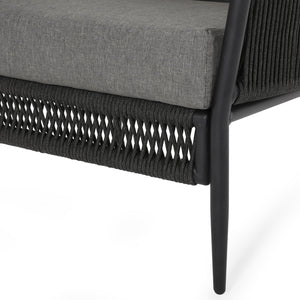 English Elm Christopher Knight Home® - HANFORD Woven Rope Club Chair in Grey — Durable Outdoor/Indoor Accent Seat with Compact 28.5x27.5x18.5" 65989.00GRY