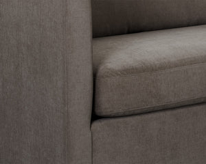 Sunpan Leander Sofa: Luxurious Comfort with Modern Design, Ample Padding, and Elegant Curves for Your Home Danny Dusty Brown