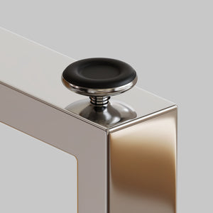 English Elm 51" Modern Minimalist Rectangular Glass Dining Table for 4-6, 8mm Tempered Top with Chrome Legs, Sleek Desk W3732P369039