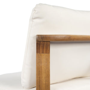 English Elm Acacia Wood Outdoor Dining Chairs Set of 4 Sculpted Back Patio Seating Cream,Teak N768P373124L_4