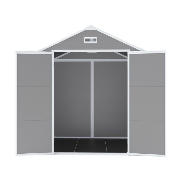 English Elm Campcraft 6x5 Ft Resin Outdoor Storage Shed with Uv Resistant Pp Panels and Lockable Door W1598S00021