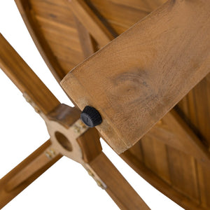 English Elm Outdoor Acacia Hardwood Square Patio Dining Table Seats Six with Umbrella Hole N719P268302A