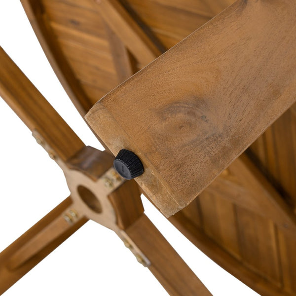 English Elm Outdoor Acacia Hardwood Square Patio Dining Table Seats Six with Umbrella Hole N719P268302A