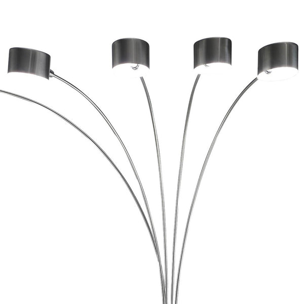English Elm 5 Arm Chrome Arc Floor Lamp with Drum Shades Mid Century Living Room Light B056P416913