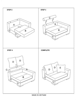English Elm Living Room Modular Corduroy Chair with Wood Legs Plush Cushions and Sectional Flex B011P486760