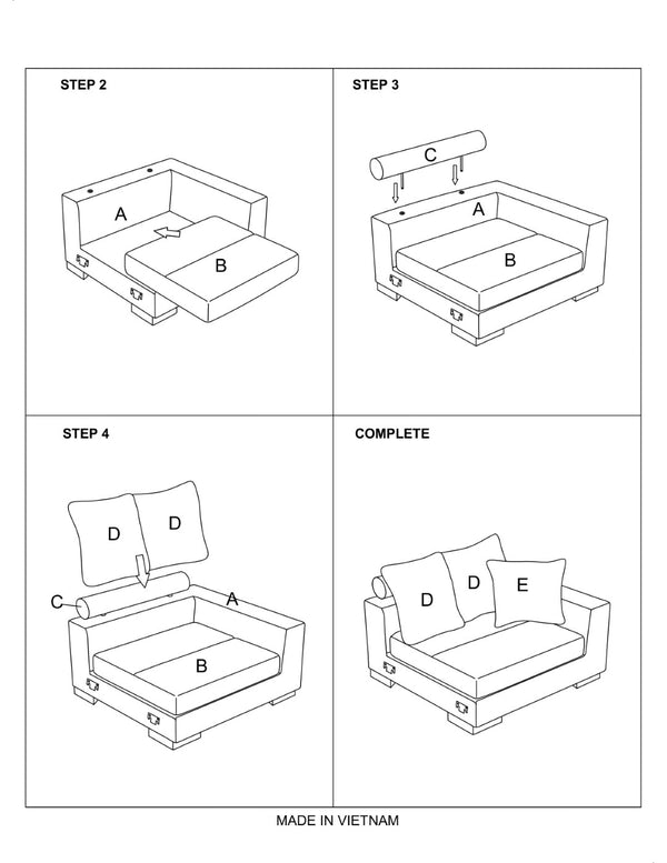 English Elm Living Room Modular Corduroy Chair with Wood Legs Plush Cushions and Sectional Flex B011P486760
