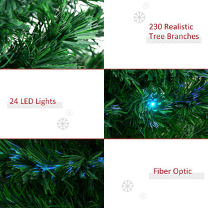 English Elm Homcom 6' Douglas Fir Pre-Lit Christmas Tree With 24 Led Lights & Realistic Branches For Holidays W2225P229734