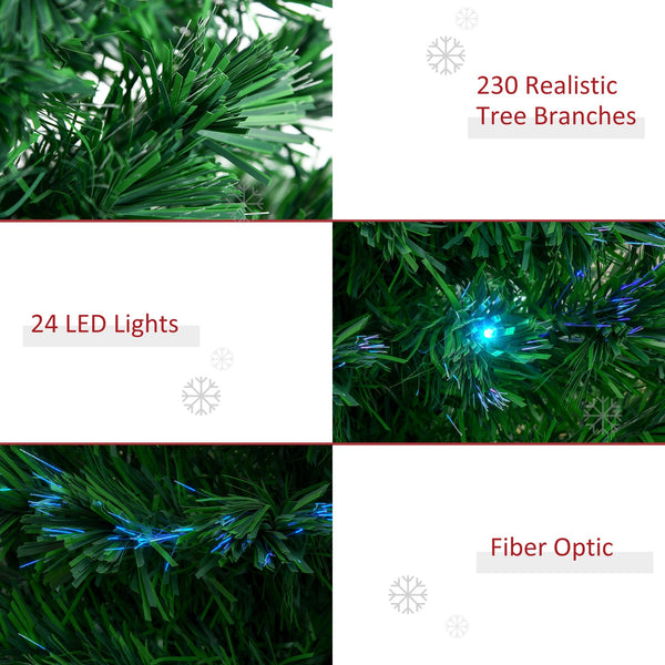English Elm Homcom 6' Douglas Fir Pre-Lit Christmas Tree With 24 Led Lights & Realistic Branches For Holidays W2225P229734