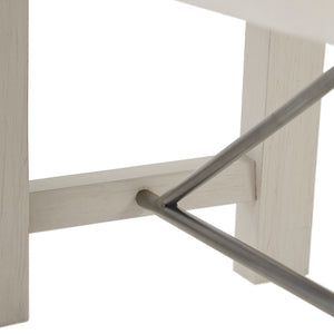 JLA Home INK+IVY - Dining Sonoma Bench by INK+IVY — Solid Wood White Wash Farmhouse Seating for 3 with Metal Stretchers, Rustic Modern Appeal II112-0447