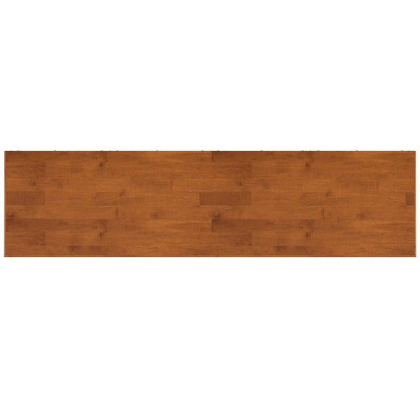 English Elm Draper Solid Rubberwood Sideboard with Tapered Legs and Brass Pulls for Dining Rooms B136P439000