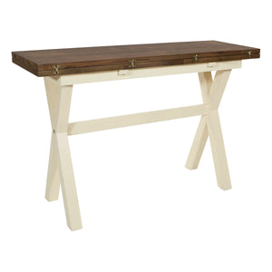 OSP Home Furnishings Albury Flip Top Table Wood/White