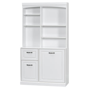 English Elm Bathroom Tall Storage Cabinet with Tilt-Out Hamper, 70.9" Linen Tower, 2 Drawers, Adjustable Shelves, White Finish N725P278420K