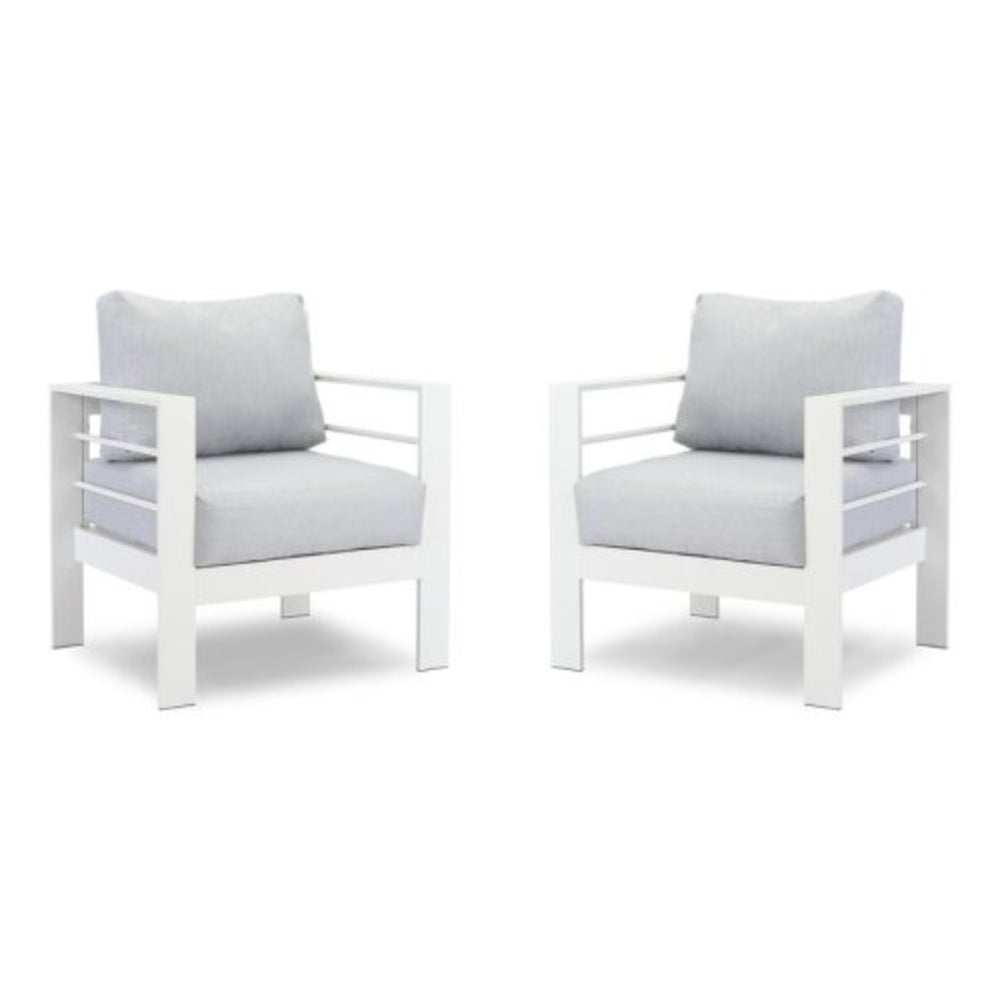 English Elm 5-piece Outdoor Aluminum Conversation Set Resort Style Patio Sofa with Wpc Coffee Table B082S00083
